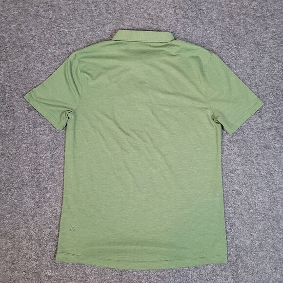 Lululemon Evolution Mens Golf Tennis Shirt Size M Green Twill Short Sleeve - Picture 2 of 10